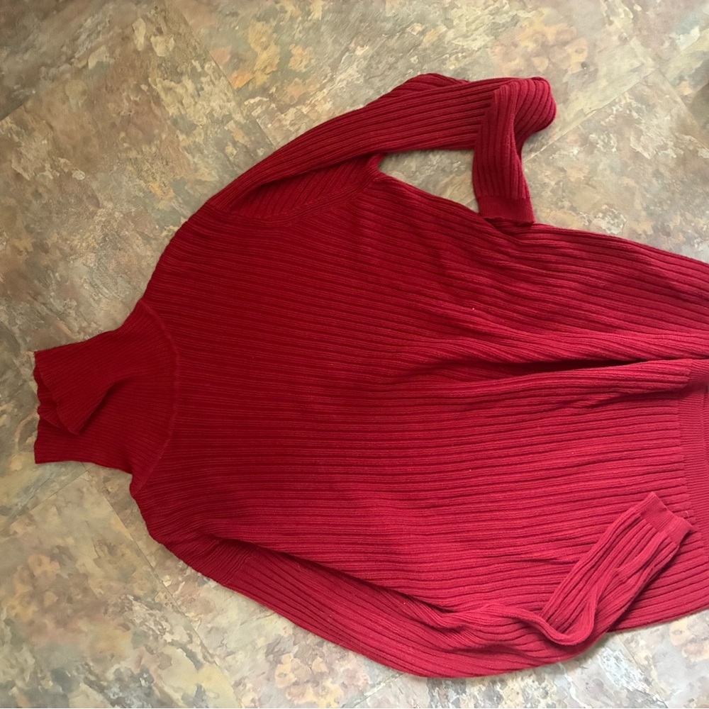 Vintage Red Knit Turtleneck